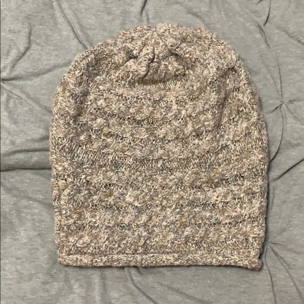 Oatmeal colored beanie soft knit